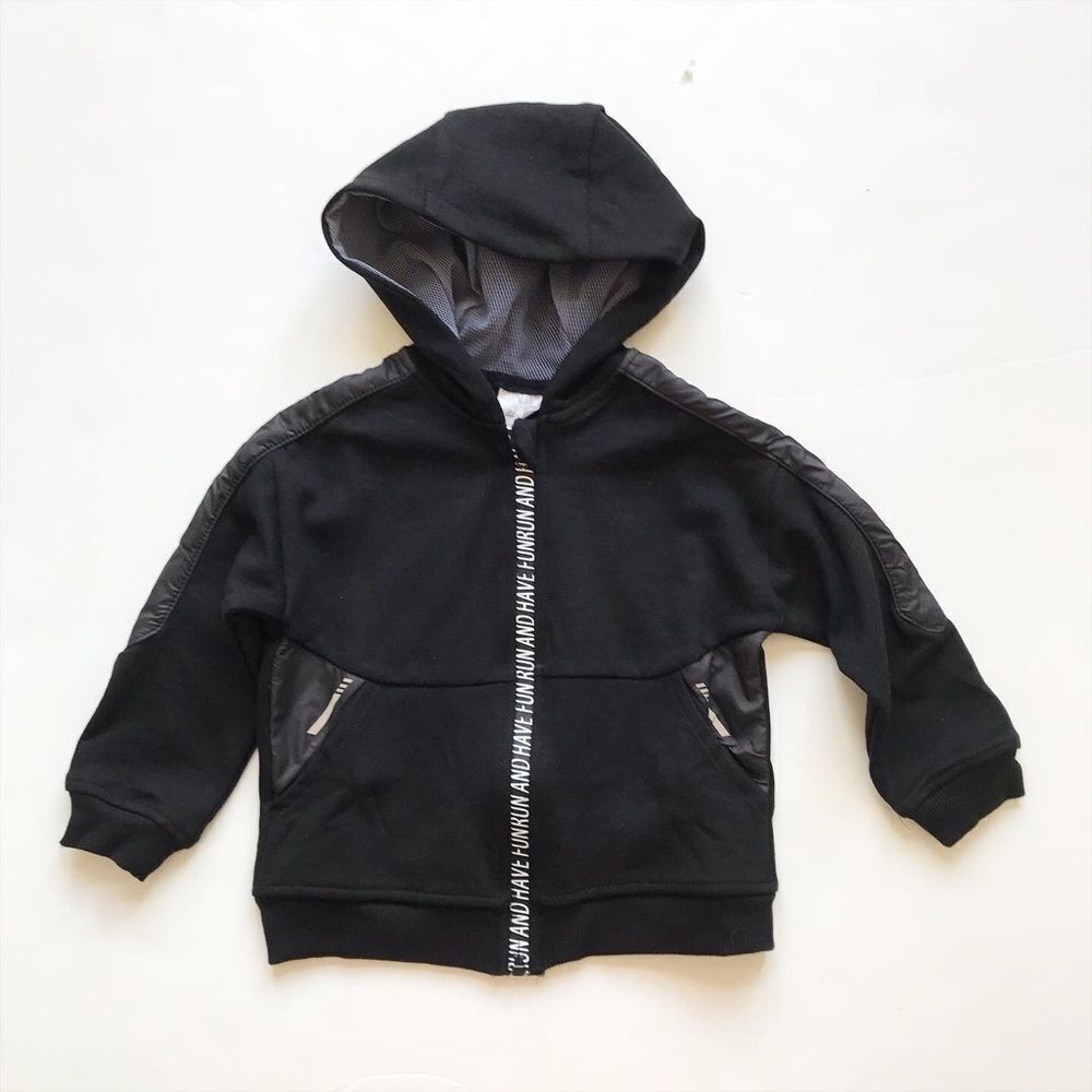 Zara NWT black athletic zip up hoodie/jacket 2/3T